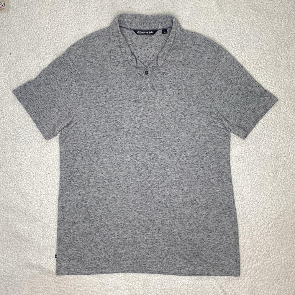 Travis Mathew Heather Grey Golf Polo: Size Medium